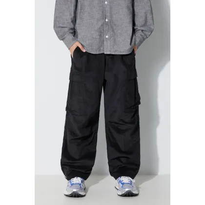 Zdjęcie Maharishi spodnie sztruksowe Utility Cargo Track Pants kolor czarny w fasonie cargo 4569.BLACK