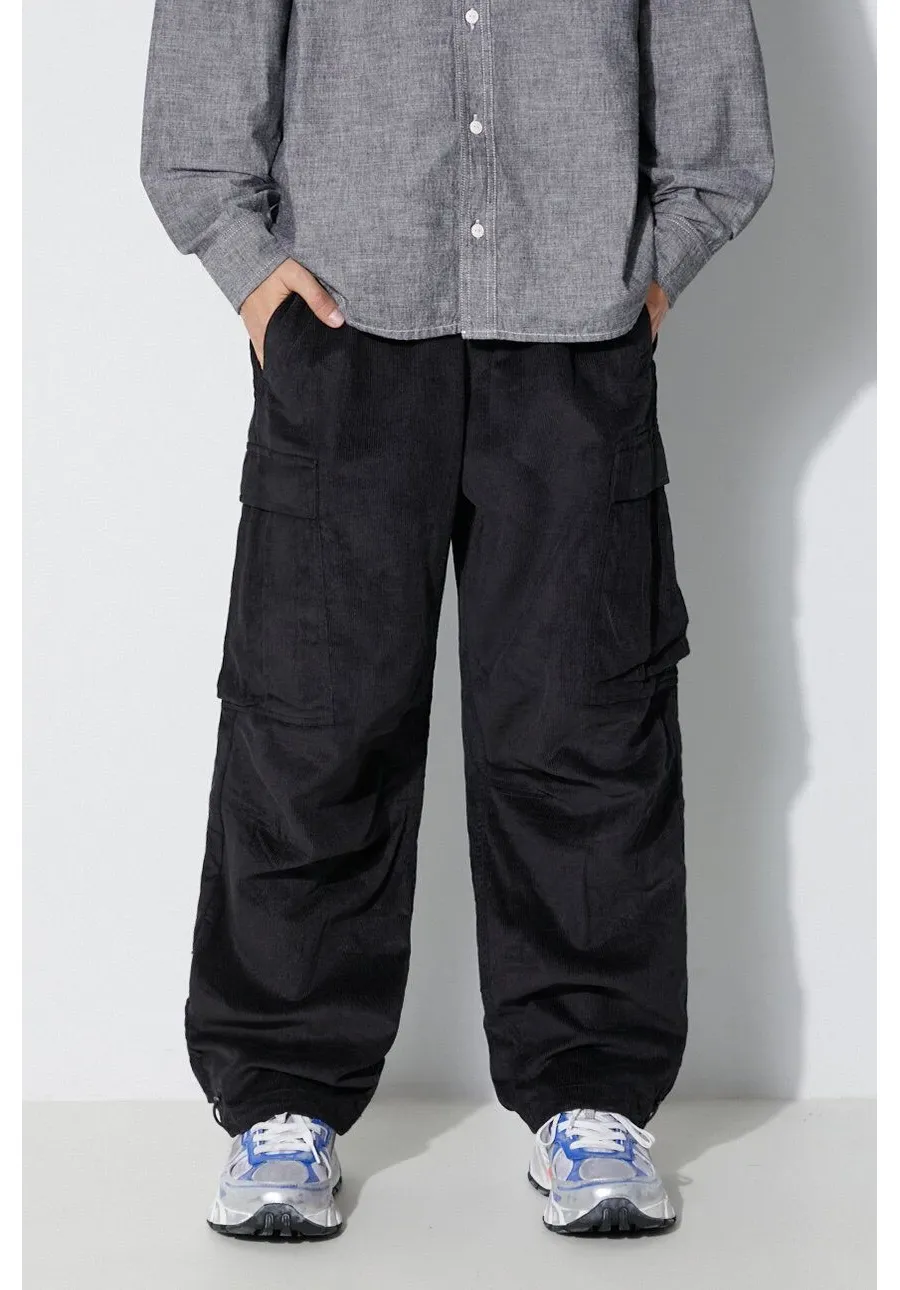 obrazek 1 Maharishi spodnie sztruksowe Utility Cargo Track Pants kolor czarny w fasonie cargo 4569.BLACK