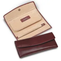 Picture Burgundy case, jewelry pouch made of cowhide