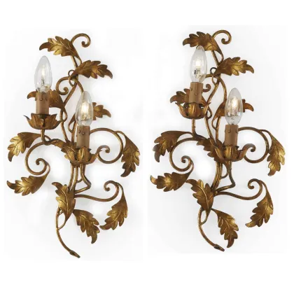 Picture A pair of elegant iron wall lamps from the 20th century