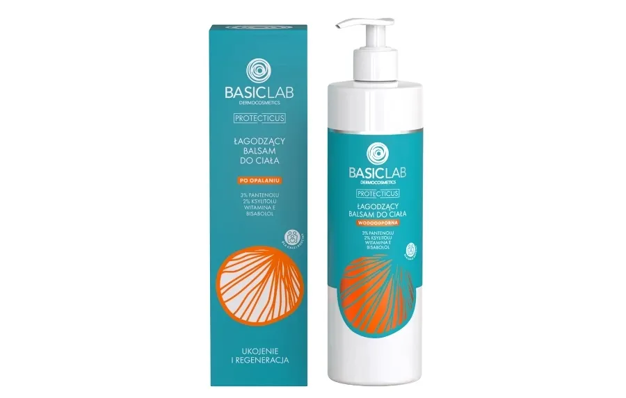 obrazek 1 Basiclab Dermocosmetics Łagodzący balsam do ciała po opalaniu, 300 ml 300 ml