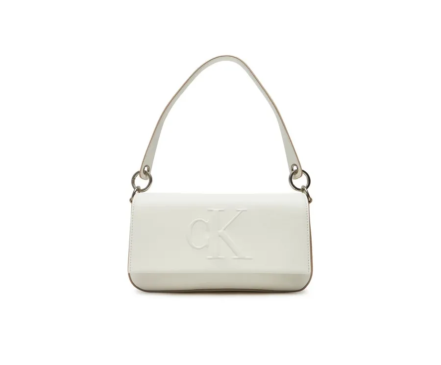 obrazek 1 Calvin Klein Torebka Sculpted Flap Shoulder Pouch LV04K3148G Biały