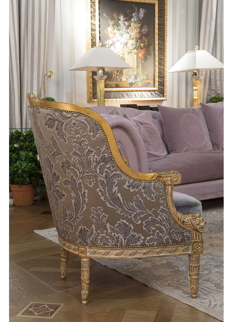 obrazek 6 Stylowy włoski fotel z poduszką do salonu