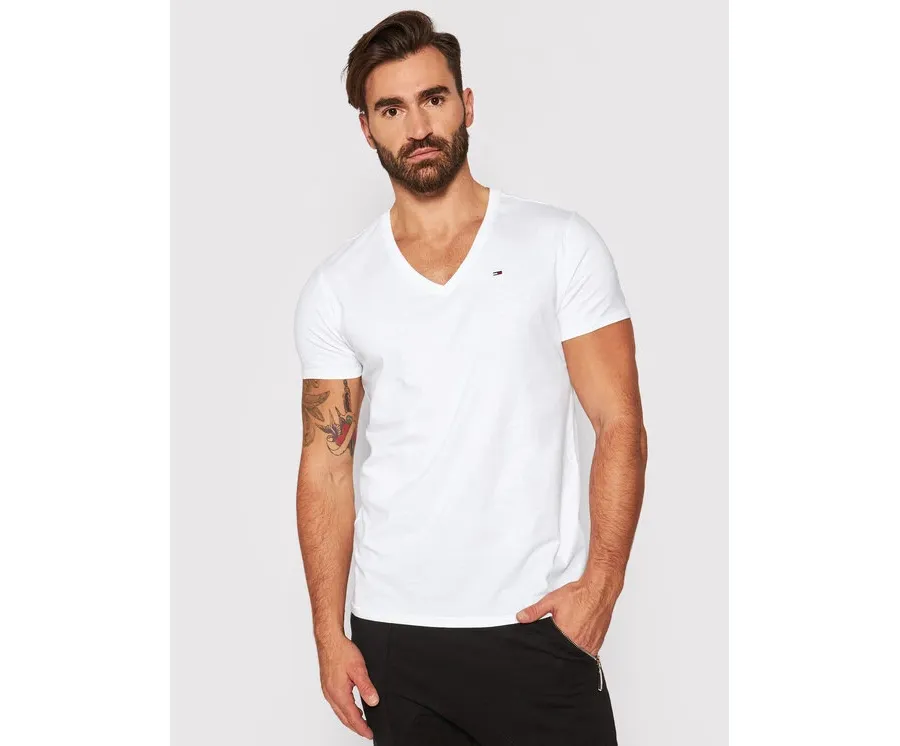 obrazek 1 Tommy Jeans T-Shirt DM0DM04410 Biały Regular Fit