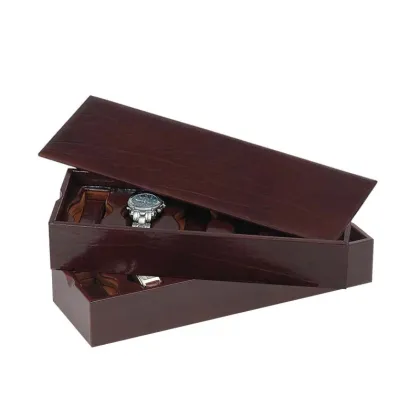 Zdjęcie Piękne skórzane pudełko na 8 zegarków