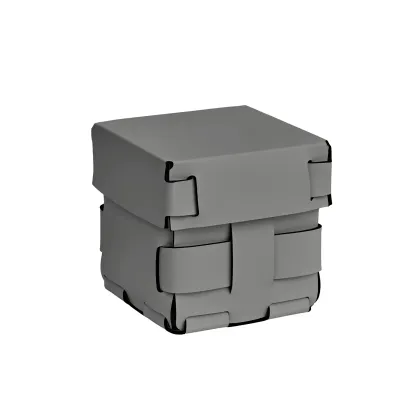 Zdjęcie Mały szary sześcienny koszyk Bottega 12x12xH13 cm