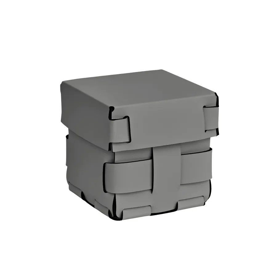 obrazek 1 Mały szary sześcienny koszyk Bottega 12x12xH13 cm