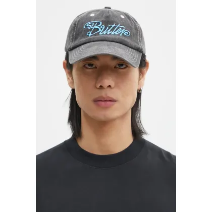 Zdjęcie Butter Goods czapka z daszkiem bawełniana Jive Pinch Front Cap kolor czarny z aplikacją BG243803