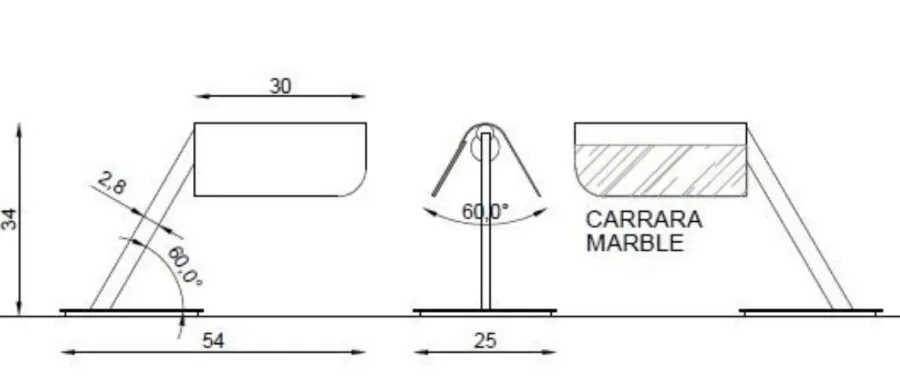 obrazek 2 Lampa stołowa z mosiężnym wykończeniem z miękkiego złota i białego marmuru Carrara - Il Paralume Marina