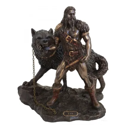 Zdjęcie Niezwykła figura dekoracyjna - Tyr i wilk Fenrir