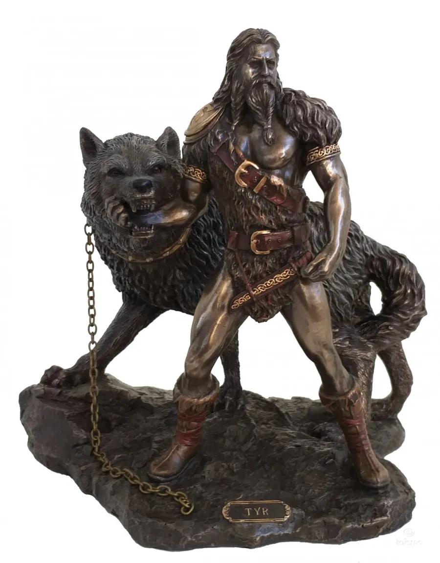 obrazek 1 Niezwykła figura dekoracyjna - Tyr i wilk Fenrir