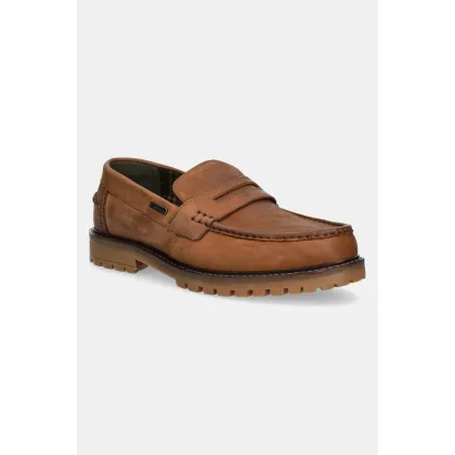 Zdjęcie Barbour mokasyny skórzane Pumice męskie kolor brązowy MFO0748TA51