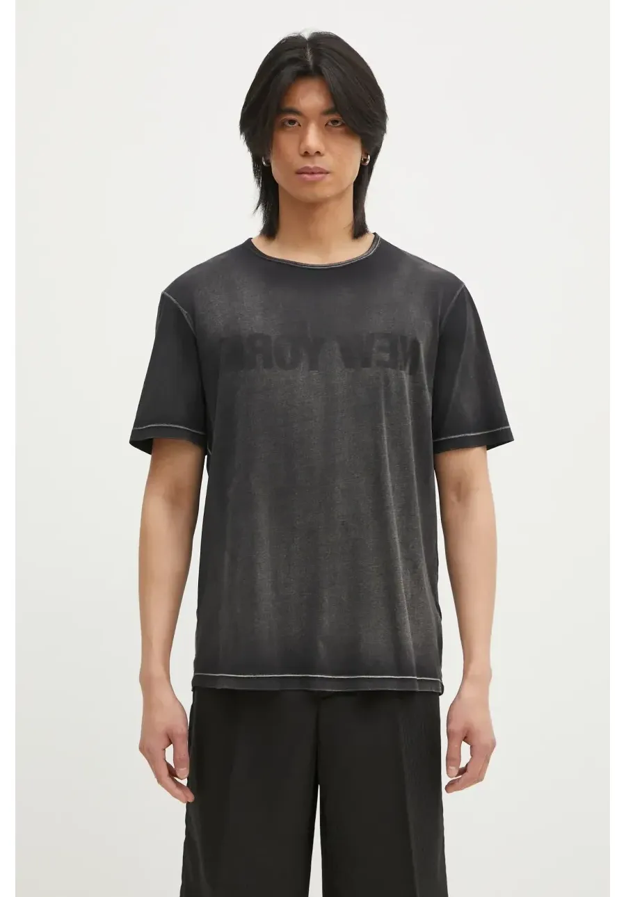 obrazek 1 Helmut Lang t-shirt New York Tee.Garment męski kolor czarny wzorzysty O10HM508
