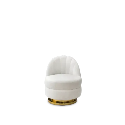 Zdjęcie Biały fotel ze złotą podstawą