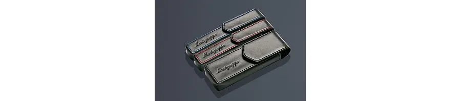 obrazek 2 Black Single Pen Pouch With Red Stitches Montegrappa