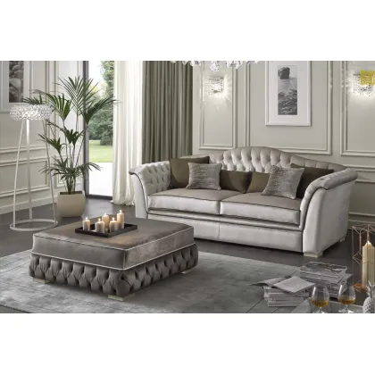 Zdjęcie Luksusowa 3-osobowa sofa z pufą Pavone