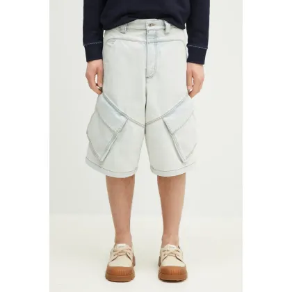 Zdjęcie Marcelo Burlon szorty jeansowe Bleach Dnm Wide Cargo Shorts Light Blue męskie kolor niebieski CMYC003S25DEN0014000