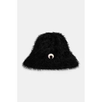 Zdjęcie Marine Serre kapelusz Wild Puffy Knit Bucket Hat kolor czarny UHG043A.CKNI0031