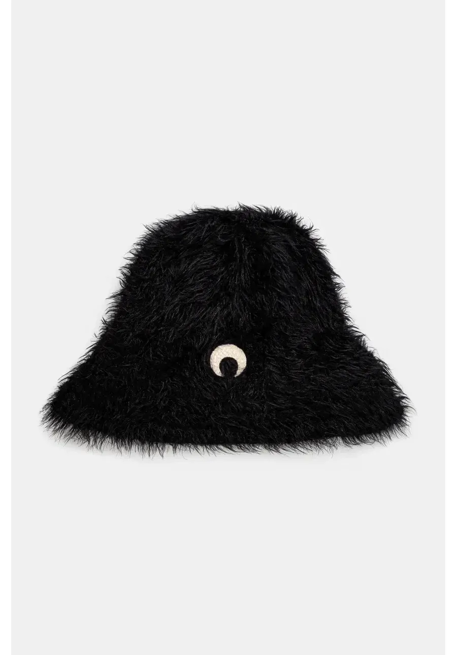 obrazek 1 Marine Serre kapelusz Wild Puffy Knit Bucket Hat kolor czarny UHG043A.CKNI0031