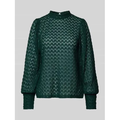 Zdjęcie Top bluzkowy o kroju regular fit z koronki z bufiastymi rękawami model ‘BECCA’