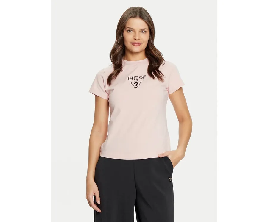 obrazek 1 Guess T-Shirt V4YI21 KCDH1 Różowy Slim Fit