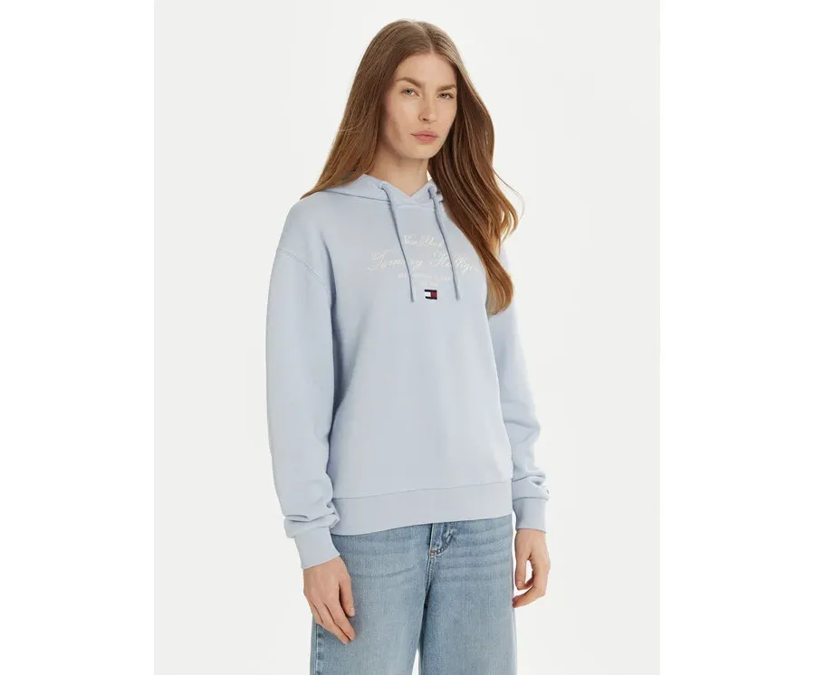 obrazek 1 Tommy Hilfiger Bluza Modern Script Graphic WW0WW43842 Błękitny Regular Fit