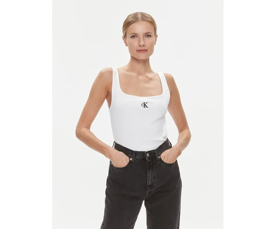 obrazek 1 Calvin Klein Jeans Top J20J223192 Biały Relaxed Fit