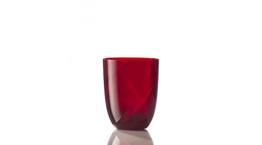 obrazek 1 Elegancka szklanka do wody w kolorze czerwonym włoskie szkło Murano
