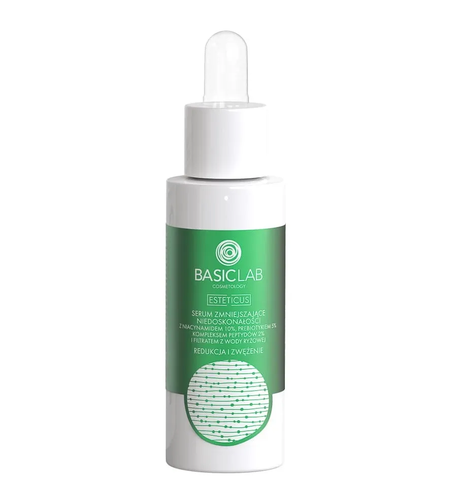 obrazek 1 BasicLab Esteticus Serum zmniejszające niedoskonałości z niacynamidem 10% 30 ml Basiclab Dermocosmetics
