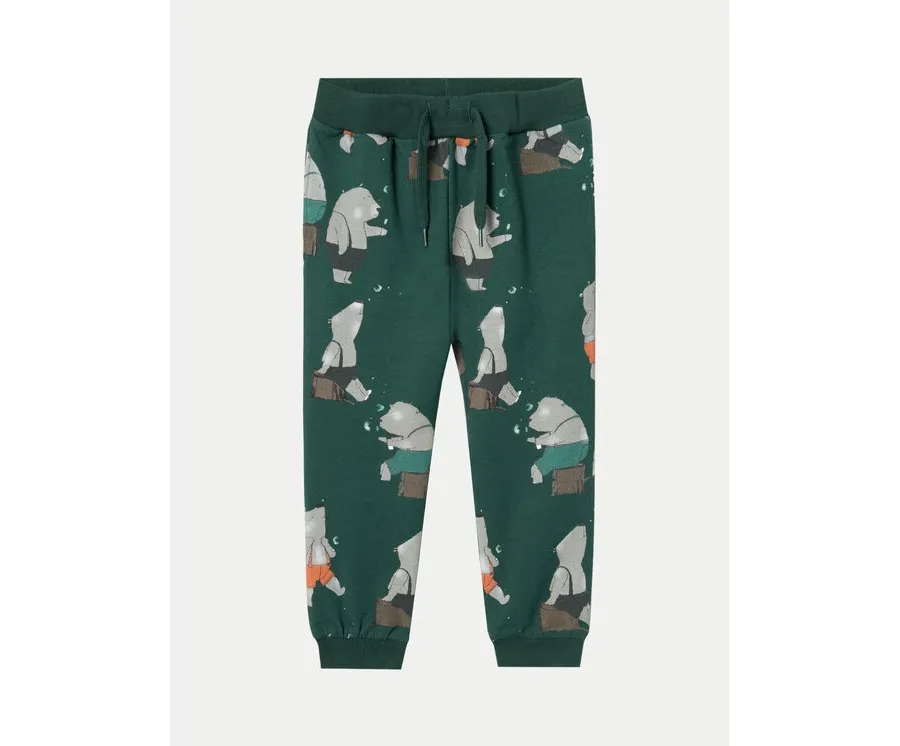 obrazek 1 NAME IT Spodnie dresowe Larsen 13232067 Zielony Regular Fit