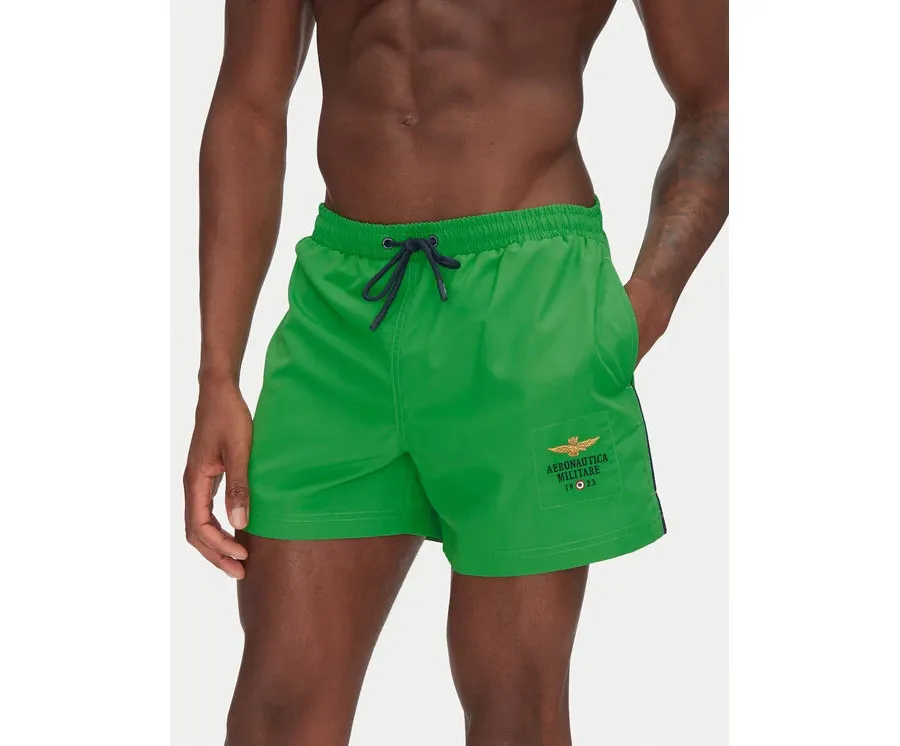 obrazek 1 Aeronautica Militare Szorty kąpielowe 251BW223CT2967 Zielony Regular Fit