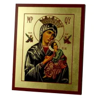 Zdjęcie Śliczna Ikona Złocona Matka Boska Nieustającej Pomocy 15x19 cm