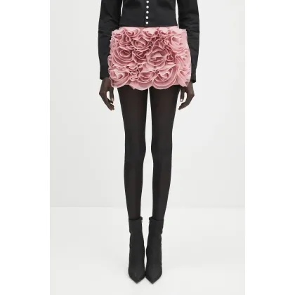 Zdjęcie AMBUSH spódnica z domieszką wełny Rose Skirt kolor różowy mini prosta 12115389