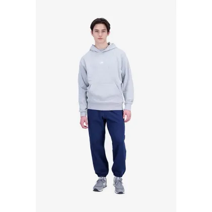 Zdjęcie New Balance bluza bawełniana męska kolor szary z kapturem gładka MT31502AG-2AG