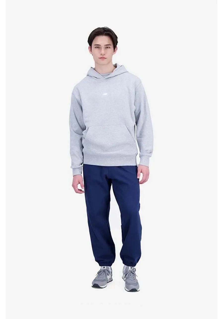 obrazek 1 New Balance bluza bawełniana męska kolor szary z kapturem gładka MT31502AG-2AG