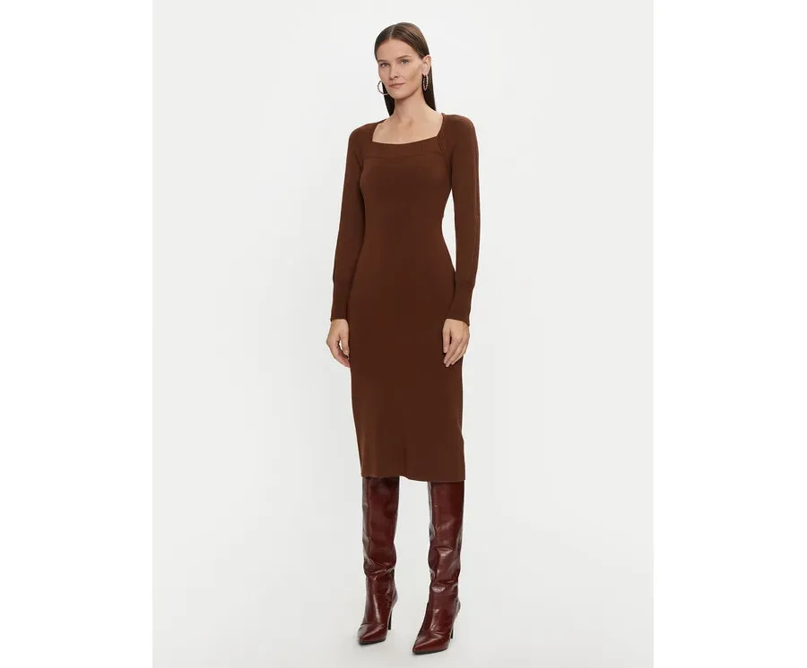 obrazek 1 Luisa Spagnoli Sukienka dzianinowa Mandola 58510 Brązowy Regular Fit