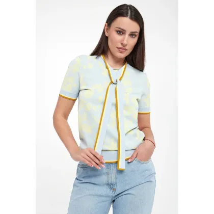 Zdjęcie Sweter damski z wiązaniem ELISABETTA FRANCHI Elisabetta Franchi