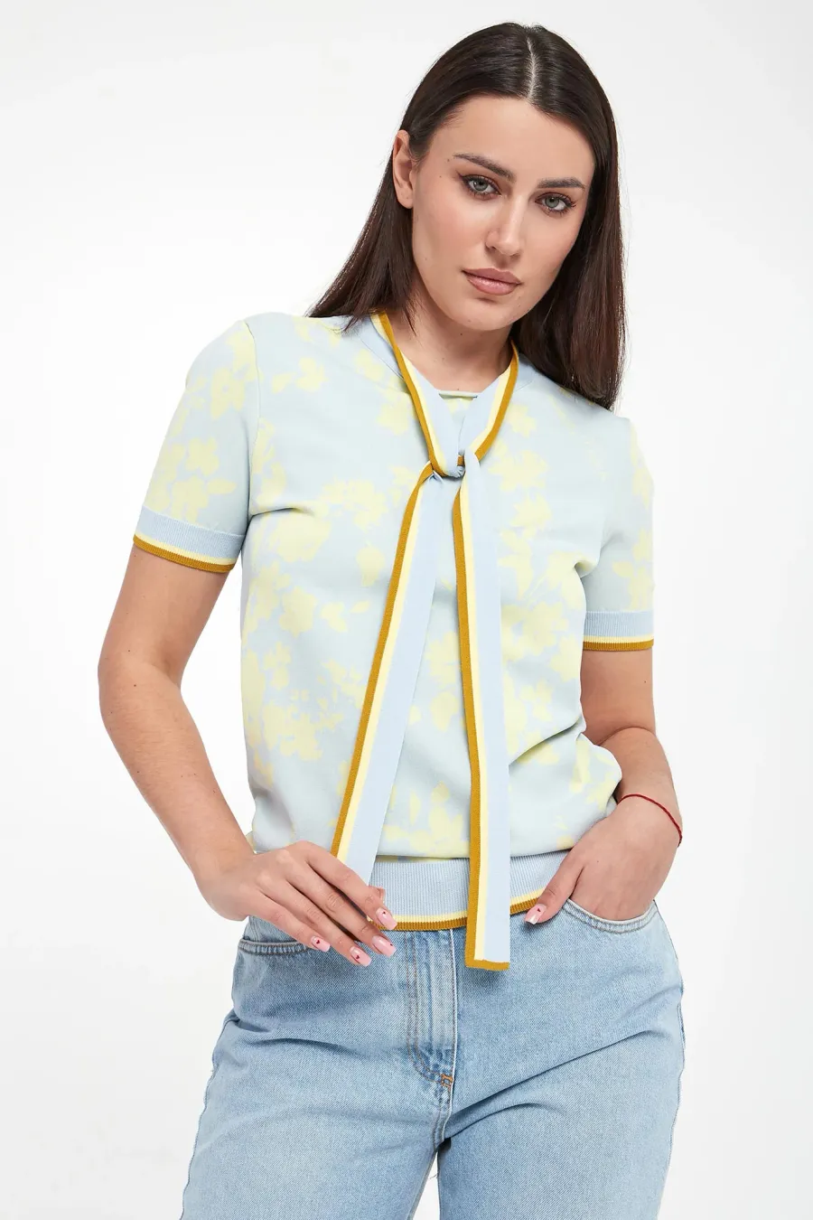 obrazek 1 Sweter damski z wiązaniem ELISABETTA FRANCHI Elisabetta Franchi