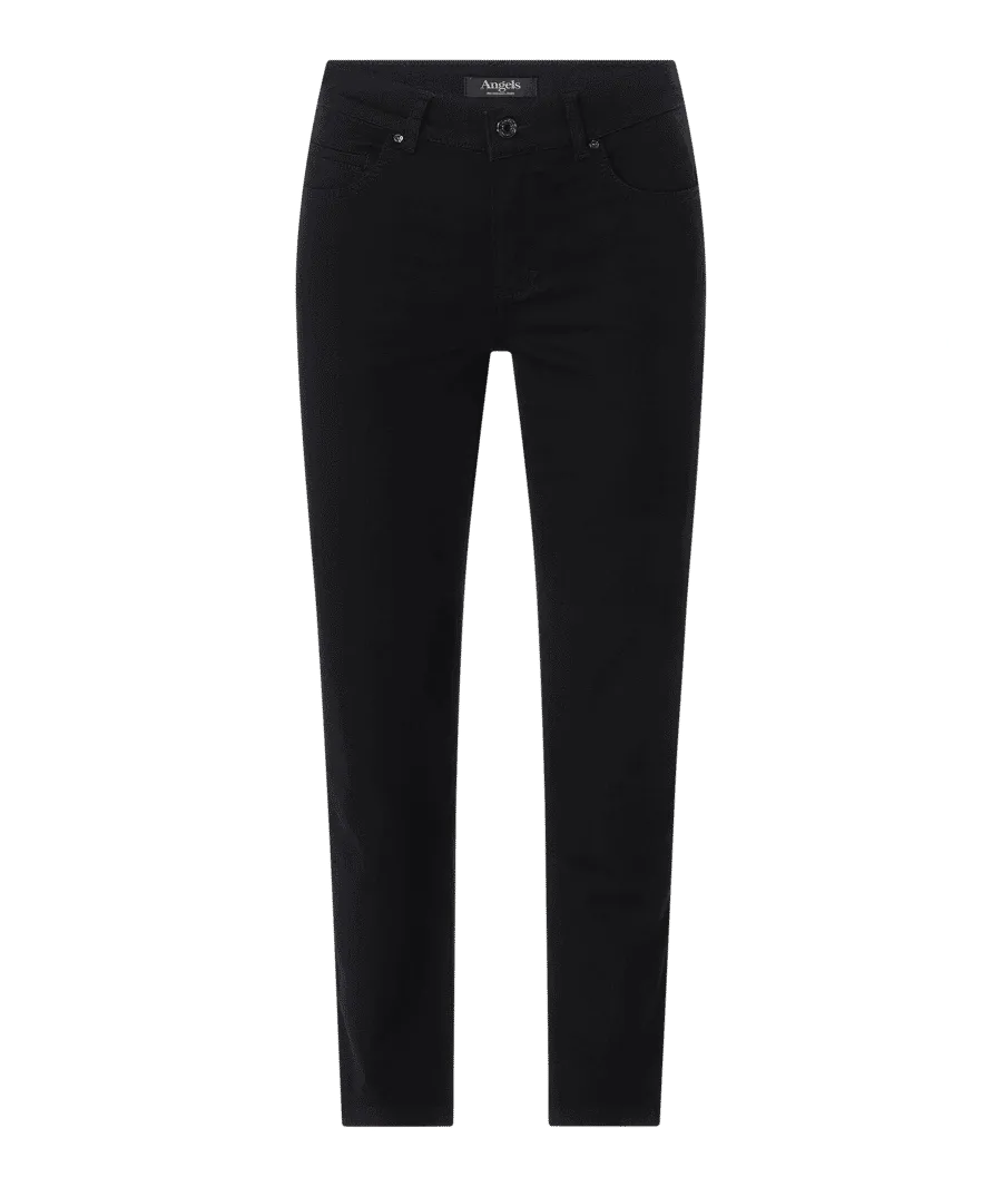 obrazek 1 Spodnie materiałowe o kroju slim tapered fit z dodatkiem streczu model ‘Solid’