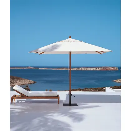Zdjęcie Unikalny kwadratowy parasol Lipari 400×400 cm w kolorze białym akrylowym do ogrodu