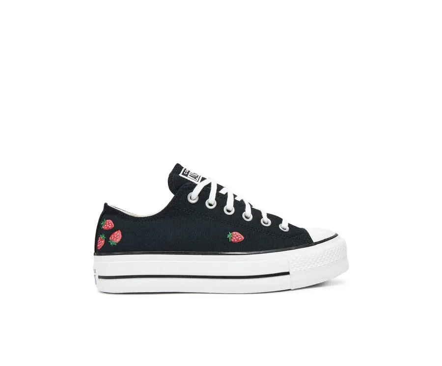 obrazek 1 Converse Trampki Chuck Taylor All Star Lift Platform Embroidered Strawberries A14935C Czarny