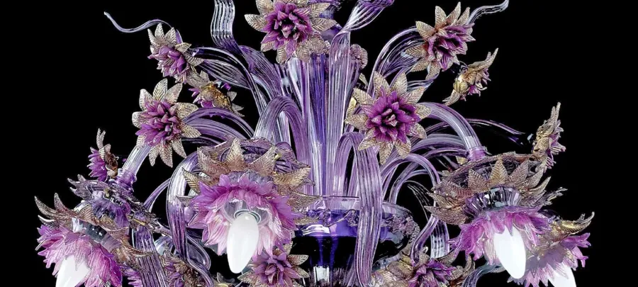 obrazek 3 Ekskluzywny kwiatowy żyrandol ze szkła Murano - Vetreria Artistica Rosa