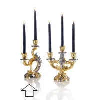 Picture Italian baroque two-arm candlestick made of ceramics - Ceramiche ML