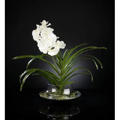 Picture A wonderful bowl with an artificial orchid for the dining room