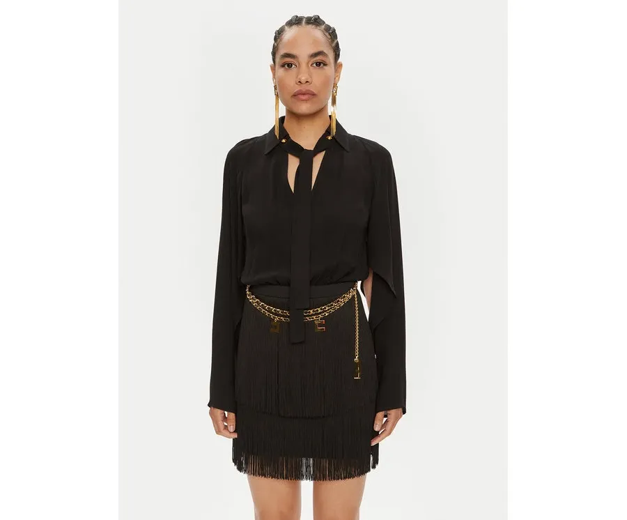 obrazek 1 Elisabetta Franchi Sukienka koktajlowa AB-654-46E2-5469 Czarny Regular Fit