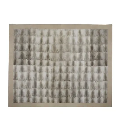Picture Beige carpet - leather edge, lapin rabbit fur interior - Ulivi Salotti
