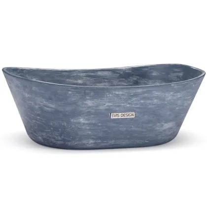 Zdjęcie Wyjątkowa umywalka 50 cm LIBRA BASIC – PATINA, niebiesko-szary, lakier matowy