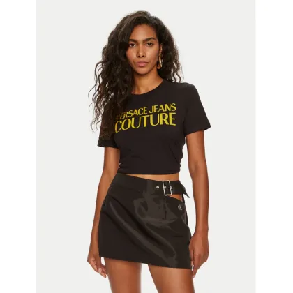 Zdjęcie Versace Jeans Couture T-Shirt 76HAHG03 Czarny Regular Fit