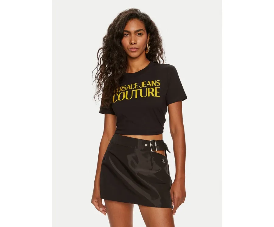 obrazek 1 Versace Jeans Couture T-Shirt 76HAHG03 Czarny Regular Fit