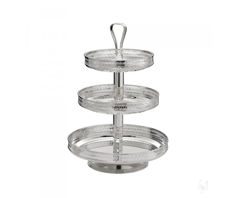 picture 1 Unique three-tier Griglia dessert stand, silver-plated - Zaramella Argenti